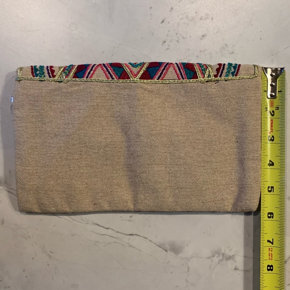 Vintage Embroidered Multicolored Bohemian Clutch Small Purse Bag - Picture 5 of 10